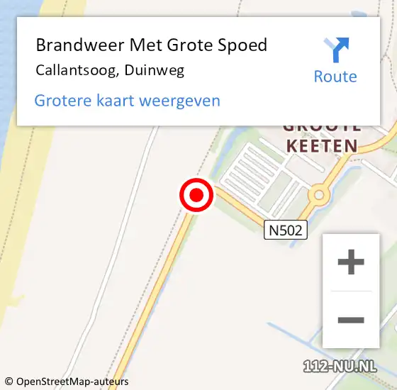 Locatie op kaart van de 112 melding: Brandweer Met Grote Spoed Naar Callantsoog, Duinweg op 3 februari 2019 12:16
