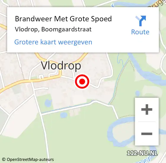 Locatie op kaart van de 112 melding: Brandweer Met Grote Spoed Naar Vlodrop, Boomgaardstraat op 3 februari 2019 13:22