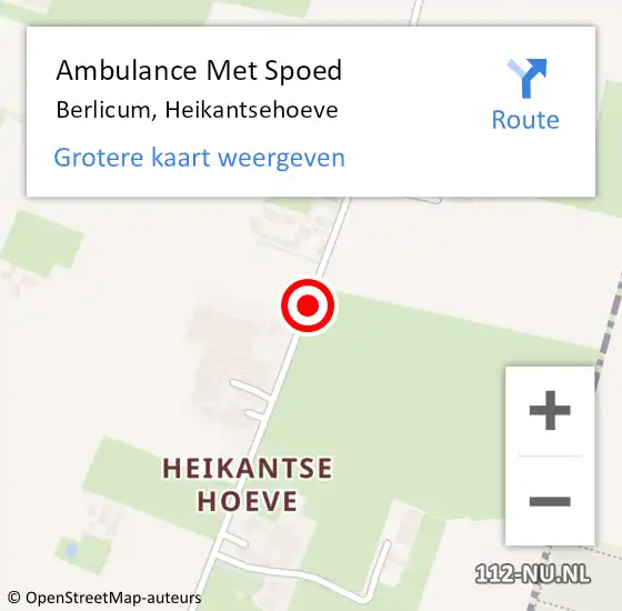 Locatie op kaart van de 112 melding: Ambulance Met Spoed Naar Berlicum, Heikantsehoeve op 3 februari 2019 14:11