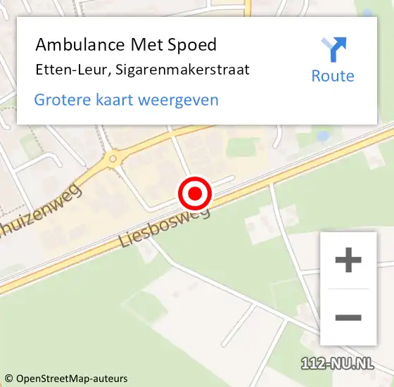 Locatie op kaart van de 112 melding: Ambulance Met Spoed Naar Etten-Leur, Sigarenmakerstraat op 26 september 2013 09:52