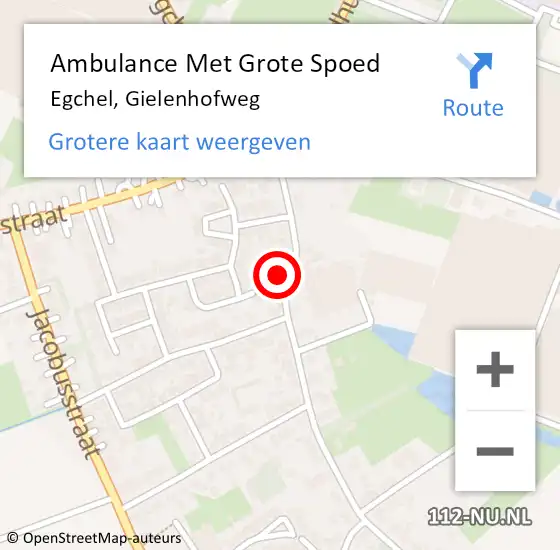 Locatie op kaart van de 112 melding: Ambulance Met Grote Spoed Naar Egchel, Gielenhofweg op 22 maart 2014 12:20