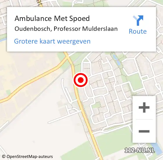 Locatie op kaart van de 112 melding: Ambulance Met Spoed Naar Oudenbosch, Professor Mulderslaan op 3 februari 2019 18:51