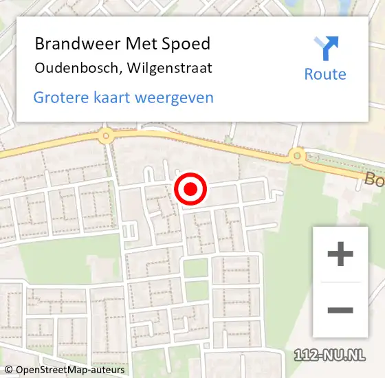 Locatie op kaart van de 112 melding: Brandweer Met Spoed Naar Oudenbosch, Wilgenstraat op 3 februari 2019 19:10