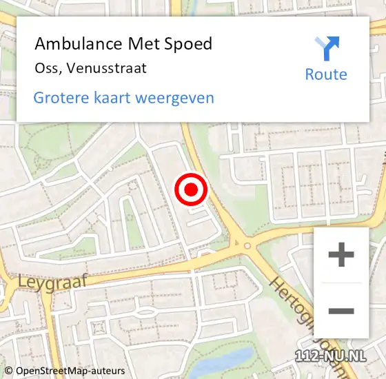 Locatie op kaart van de 112 melding: Ambulance Met Spoed Naar Oss, Venusstraat op 26 september 2013 09:53