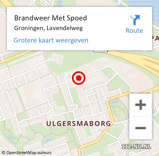 Locatie op kaart van de 112 melding: Brandweer Met Spoed Naar Groningen, Lavendelweg op 3 februari 2019 20:52