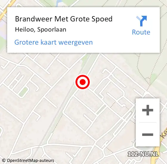 Locatie op kaart van de 112 melding: Brandweer Met Grote Spoed Naar Heiloo, Spoorlaan op 3 februari 2019 21:16