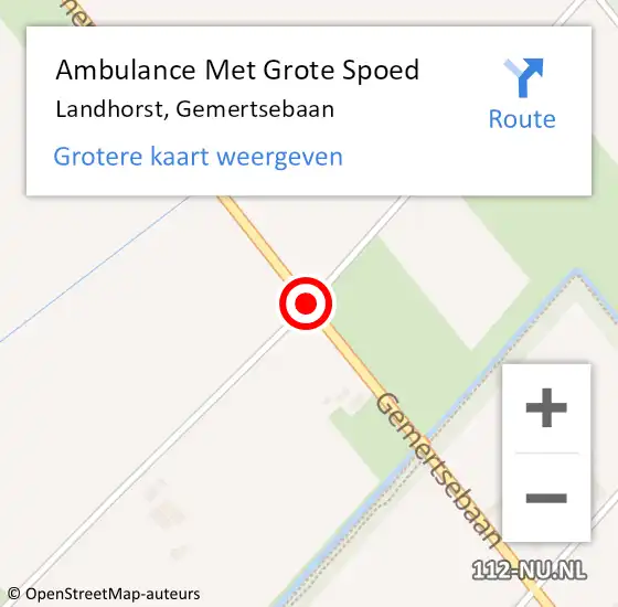 Locatie op kaart van de 112 melding: Ambulance Met Grote Spoed Naar Landhorst, Gemertsebaan op 4 februari 2019 02:24