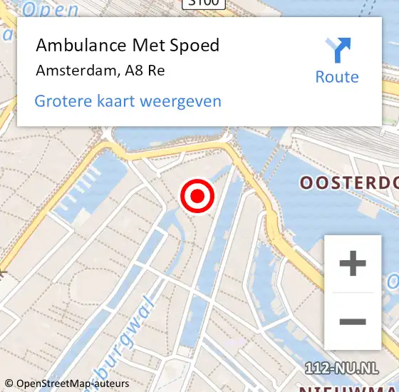 Locatie op kaart van de 112 melding: Ambulance Met Spoed Naar Amsterdam, A4 Re op 4 februari 2019 03:03