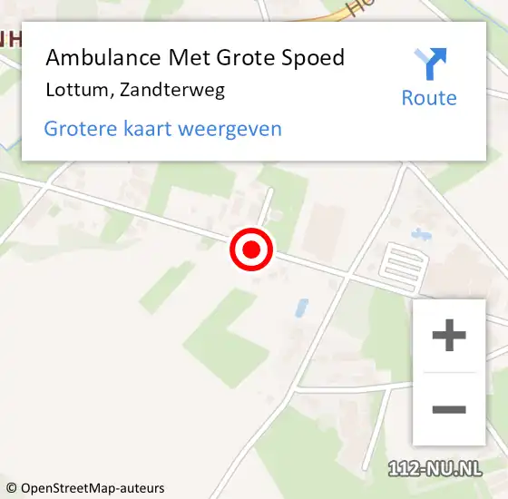 Locatie op kaart van de 112 melding: Ambulance Met Grote Spoed Naar Lottum, Zandterweg op 4 februari 2019 12:23