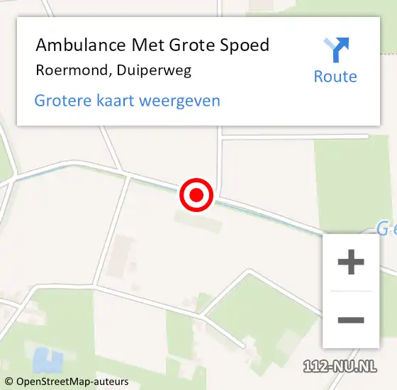 Locatie op kaart van de 112 melding: Ambulance Met Grote Spoed Naar Roermond, Duiperweg op 4 februari 2019 13:06