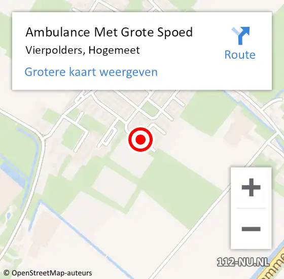 Locatie op kaart van de 112 melding: Ambulance Met Grote Spoed Naar Vierpolders, Hogemeet op 4 februari 2019 14:33