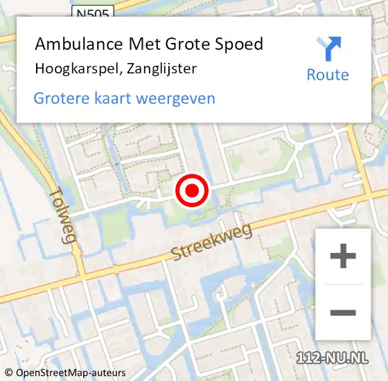 Locatie op kaart van de 112 melding: Ambulance Met Grote Spoed Naar Hoogkarspel, Zanglijster op 4 februari 2019 14:40