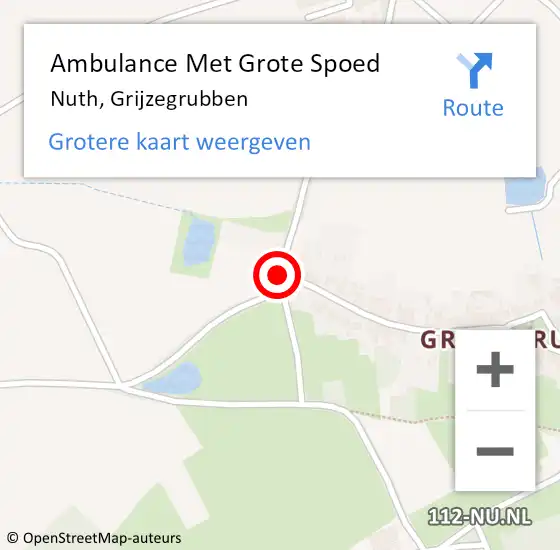 Locatie op kaart van de 112 melding: Ambulance Met Grote Spoed Naar Nuth, Grijzegrubben op 22 maart 2014 14:33
