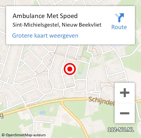 Locatie op kaart van de 112 melding: Ambulance Met Spoed Naar Sint-Michielsgestel, Nieuw Beekvliet op 5 februari 2019 00:09