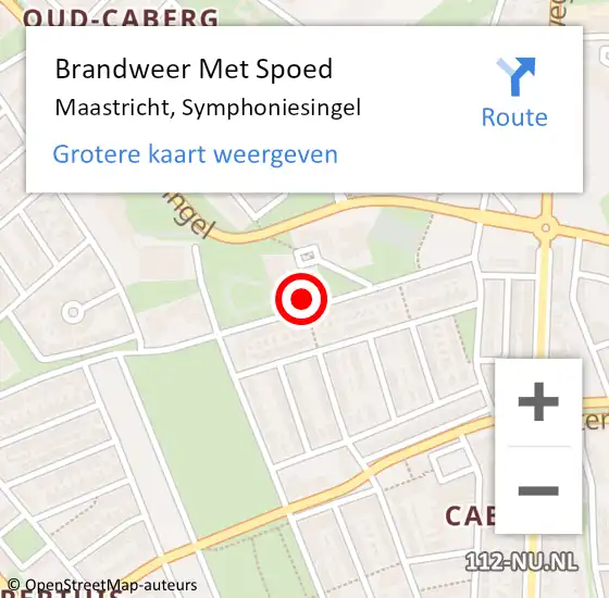 Locatie op kaart van de 112 melding: Brandweer Met Spoed Naar Maastricht, Symphoniesingel op 5 februari 2019 03:41