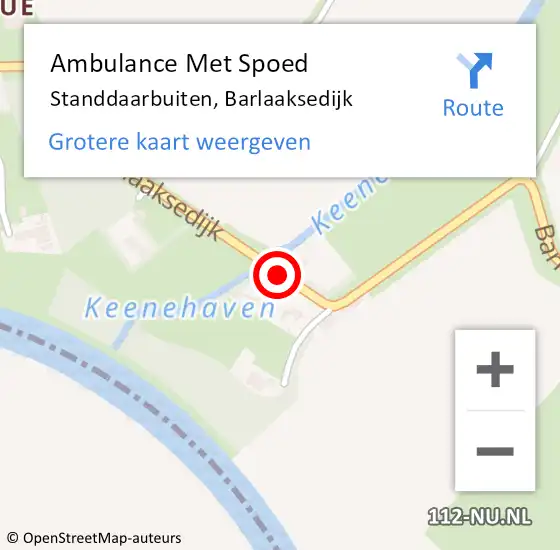 Locatie op kaart van de 112 melding: Ambulance Met Spoed Naar Standdaarbuiten, Barlaaksedijk op 5 februari 2019 07:10