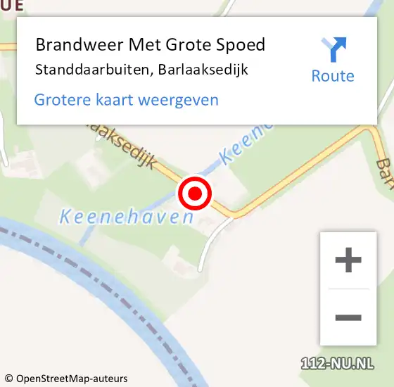 Locatie op kaart van de 112 melding: Brandweer Met Grote Spoed Naar Standdaarbuiten, Barlaaksedijk op 5 februari 2019 07:25