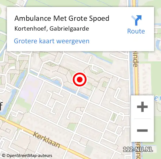 Locatie op kaart van de 112 melding: Ambulance Met Grote Spoed Naar Kortenhoef, Gabrielgaarde op 22 maart 2014 15:35