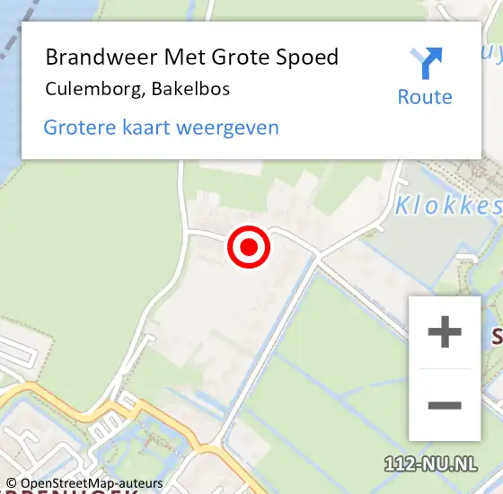 Locatie op kaart van de 112 melding: Brandweer Met Grote Spoed Naar Culemborg, Bakelbos op 5 februari 2019 10:19