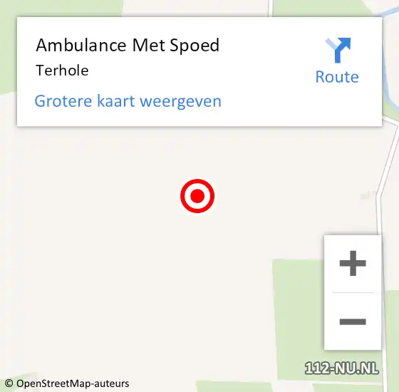 Locatie op kaart van de 112 melding: Ambulance Met Spoed Naar Terhole op 5 februari 2019 10:42