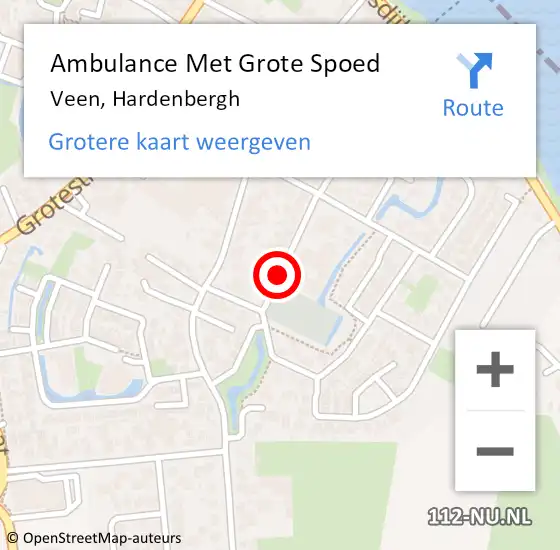 Locatie op kaart van de 112 melding: Ambulance Met Grote Spoed Naar Veen, Hardenbergh op 5 februari 2019 12:03