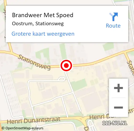 Locatie op kaart van de 112 melding: Brandweer Met Spoed Naar Oostrum, Stationsweg op 5 februari 2019 12:22