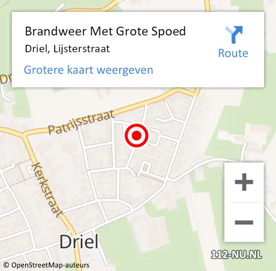 Locatie op kaart van de 112 melding: Brandweer Met Grote Spoed Naar Driel, Lijsterstraat op 5 februari 2019 14:54