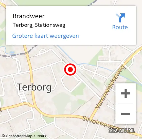 Locatie op kaart van de 112 melding: Brandweer Terborg, Stationsweg op 5 februari 2019 15:41