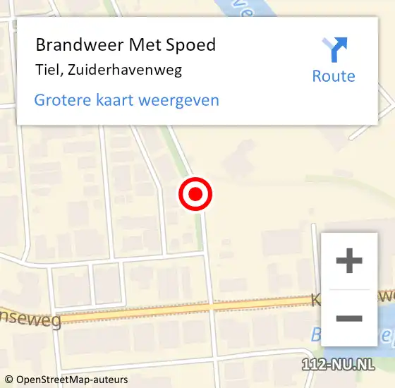 Locatie op kaart van de 112 melding: Brandweer Met Spoed Naar Tiel, Zuiderhavenweg op 5 februari 2019 16:00