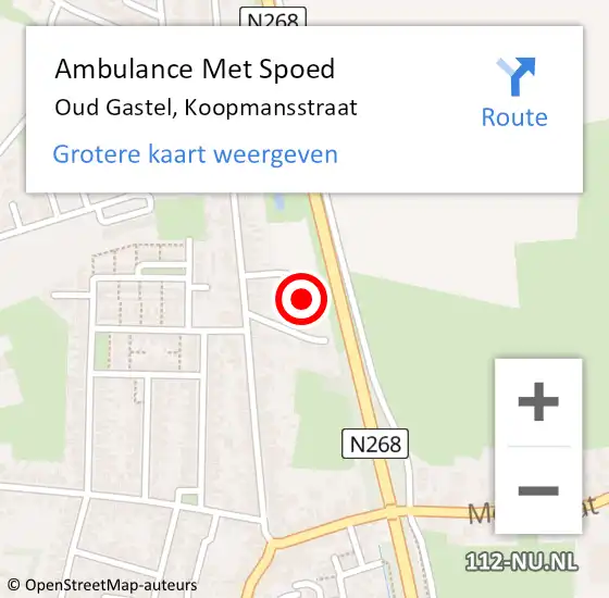 Locatie op kaart van de 112 melding: Ambulance Met Spoed Naar Oud Gastel, Koopmansstraat op 5 februari 2019 16:32