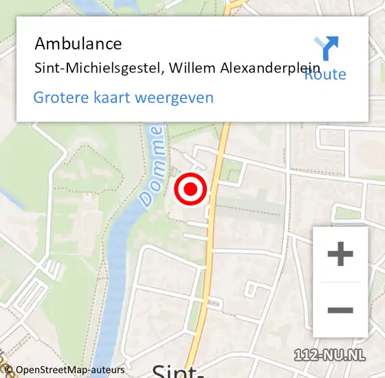 Locatie op kaart van de 112 melding: Ambulance Sint-Michielsgestel, Willem Alexanderplein op 5 februari 2019 16:38