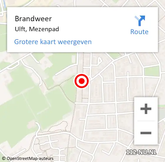 Locatie op kaart van de 112 melding: Brandweer Ulft, Mezenpad op 5 februari 2019 17:18