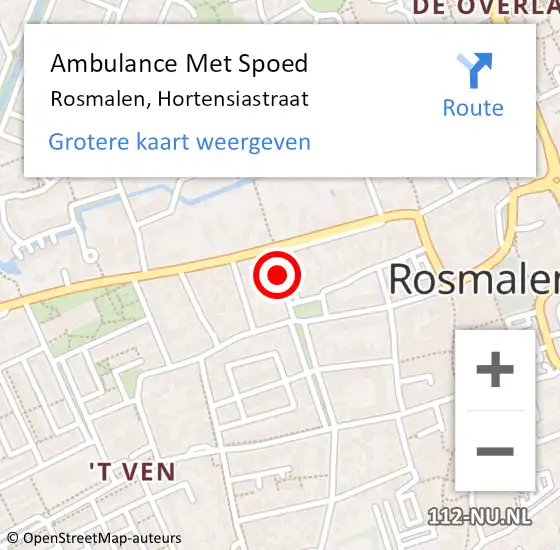 Locatie op kaart van de 112 melding: Ambulance Met Spoed Naar Rosmalen, Hortensiastraat op 5 februari 2019 17:20