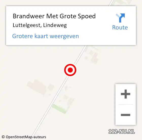 Locatie op kaart van de 112 melding: Brandweer Met Grote Spoed Naar Luttelgeest, Lindeweg op 5 februari 2019 17:51