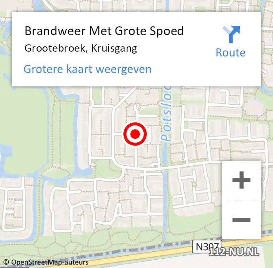 Locatie op kaart van de 112 melding: Brandweer Met Grote Spoed Naar Grootebroek, Kruisgang op 5 februari 2019 20:37