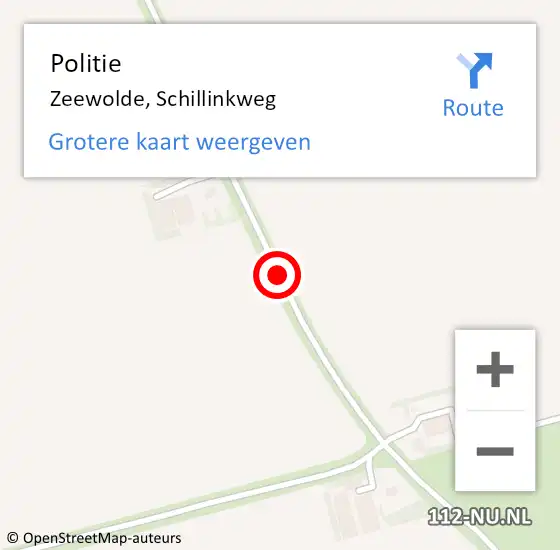 Locatie op kaart van de 112 melding: Politie Zeewolde, Schillinkweg op 22 maart 2014 16:50