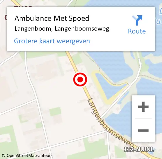 Locatie op kaart van de 112 melding: Ambulance Met Spoed Naar Langenboom, Langenboomseweg op 5 februari 2019 21:44