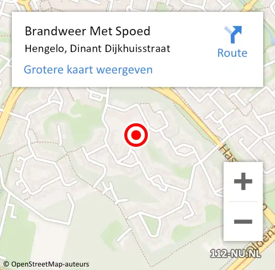 Locatie op kaart van de 112 melding: Brandweer Met Spoed Naar Hengelo, Dinant Dijkhuisstraat op 5 februari 2019 22:10