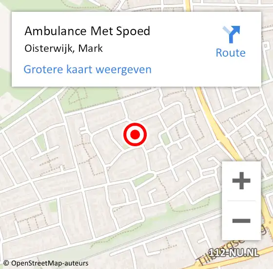 Locatie op kaart van de 112 melding: Ambulance Met Spoed Naar Oisterwijk, Mark op 5 februari 2019 23:48