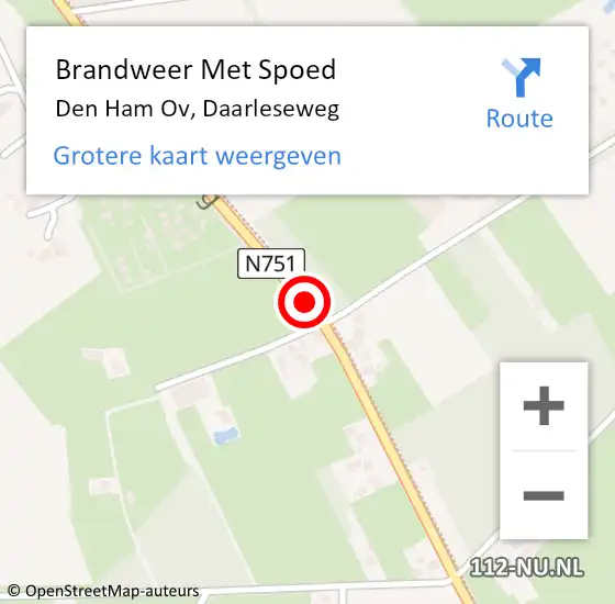Locatie op kaart van de 112 melding: Brandweer Met Spoed Naar Den Ham Ov, Daarleseweg op 22 maart 2014 17:08