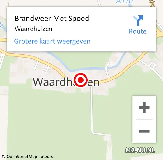 Locatie op kaart van de 112 melding: Brandweer Met Spoed Naar Waardhuizen op 6 februari 2019 07:49