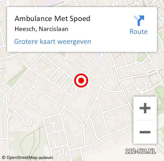 Locatie op kaart van de 112 melding: Ambulance Met Spoed Naar Heesch, Narcislaan op 6 februari 2019 09:32