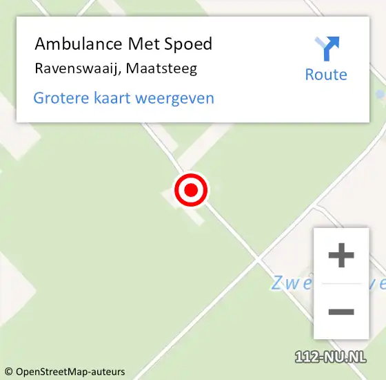 Locatie op kaart van de 112 melding: Ambulance Met Spoed Naar Ravenswaaij, Maatsteeg op 6 februari 2019 09:50