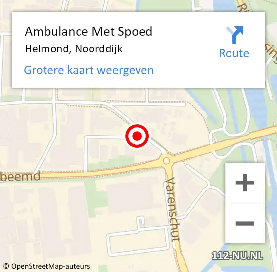 Locatie op kaart van de 112 melding: Ambulance Met Spoed Naar Helmond, Noorddijk op 6 februari 2019 13:35