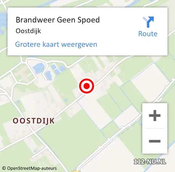 Locatie op kaart van de 112 melding: Brandweer Geen Spoed Naar Oostdijk op 6 februari 2019 16:05