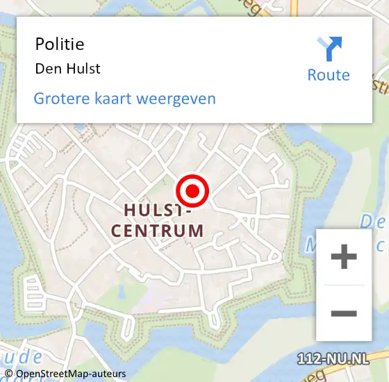Locatie op kaart van de 112 melding: Politie Den Hulst op 6 februari 2019 16:42