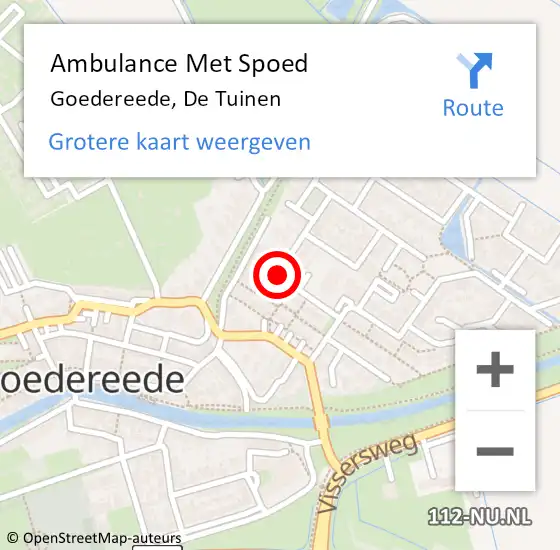 Locatie op kaart van de 112 melding: Ambulance Met Spoed Naar Goedereede, De Tuinen op 6 februari 2019 17:49