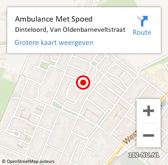 Locatie op kaart van de 112 melding: Ambulance Met Spoed Naar Dinteloord, Van Oldenbarneveltstraat op 6 februari 2019 20:52