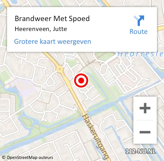 Locatie op kaart van de 112 melding: Brandweer Met Spoed Naar Heerenveen, Jutte op 6 februari 2019 23:19