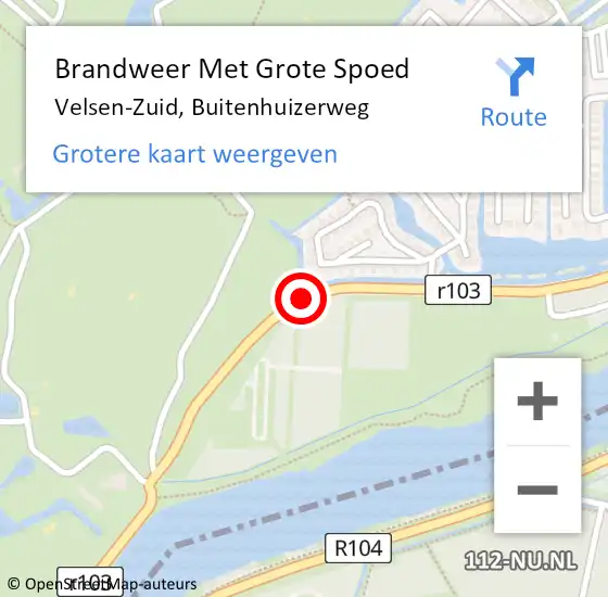 Locatie op kaart van de 112 melding: Brandweer Met Grote Spoed Naar Velsen-Zuid, Buitenhuizerweg op 6 februari 2019 23:54